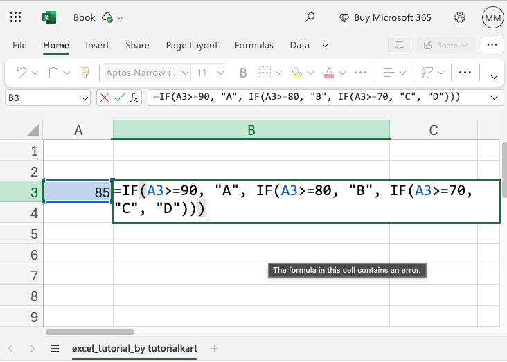 Excel - Nested IF Statements